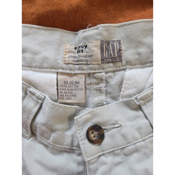 Vintage Gap Easy Fit Boys 10 Tan Khakis Chinos Pants Pleated Baggy Y2K 90's - Picture 3 of 8